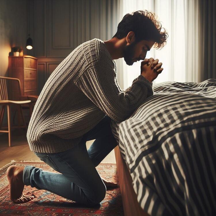 Pray man knee down Pray man knee down